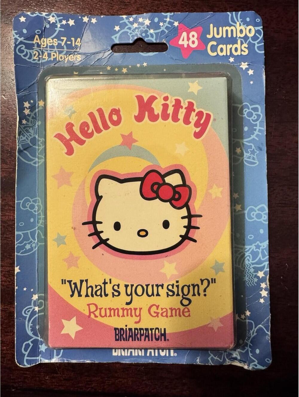 Briarpatch Hello Kitty Rummy Card Game: "What's your sign?" Rare, Sealed